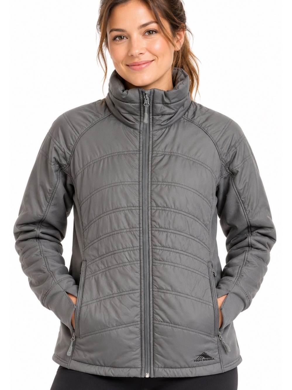 High Sierra Women's Molo Hybrid Insulated Jacket Gray lightweight outdoor L chic